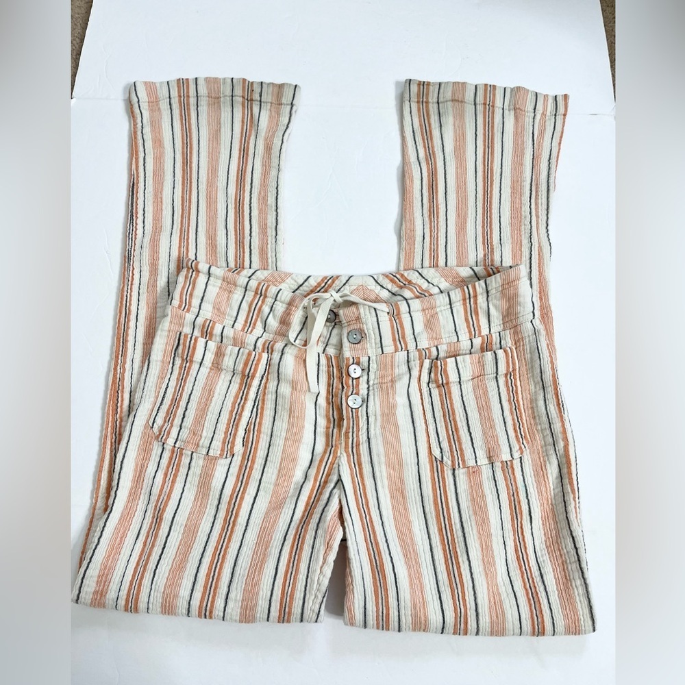 Sundance Striped Pants in Cream, Brown, and Orange